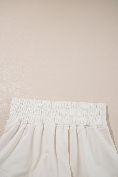 2pcs Cropped Tee and Ruffle High Waist Skort Set