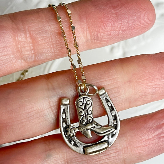 Vintage Lucky Horseshoe Necklace Pendant