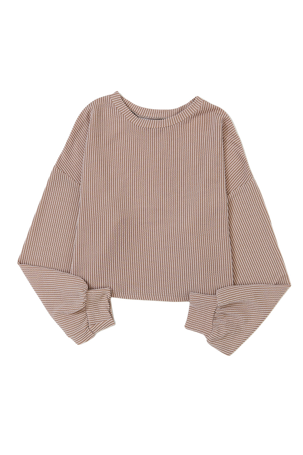 Khaki Game Day Graphic Crop Corded Knit Top