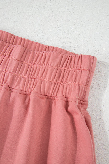 2pcs Cropped Tee and Ruffle High Waist Skort Set