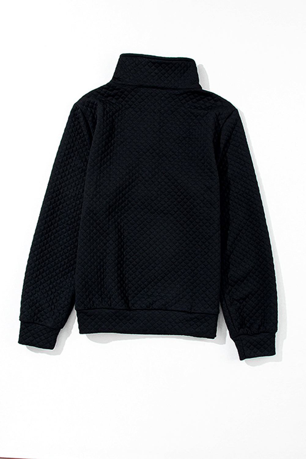 Apricot High Neck Kangaroo Pocket Quilted Sweatshirt