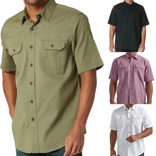 Fashion Men's Business Shirt Short Sleeve