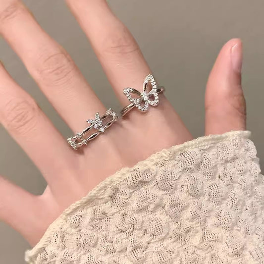 Double-layer Hollow Butterfly Ring