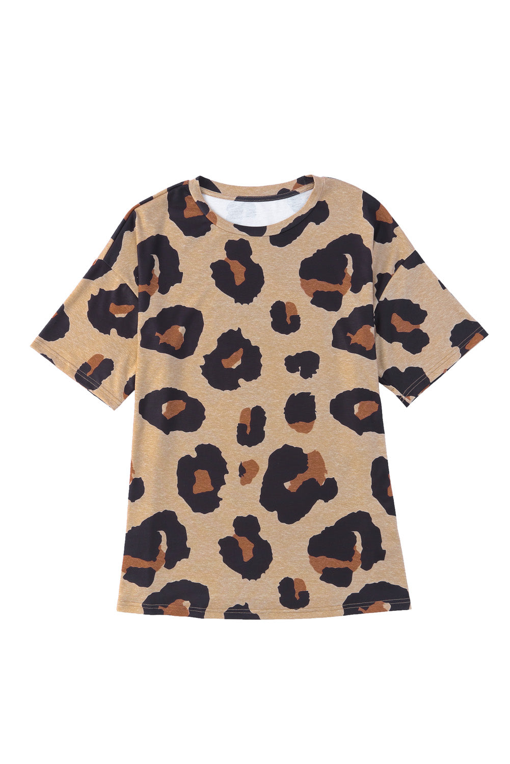 Multicolor Leopard Print Long Sleeve Plus Size T-Shirt