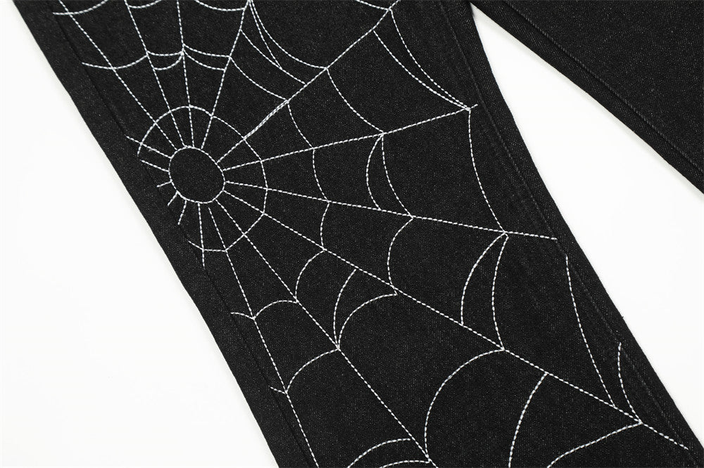 Spider Web Straight Jeans For Men And Women