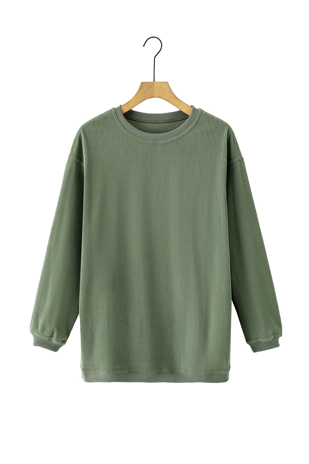 Grass Green Distressed Clover Print St Patricks Corded Sweatshirt