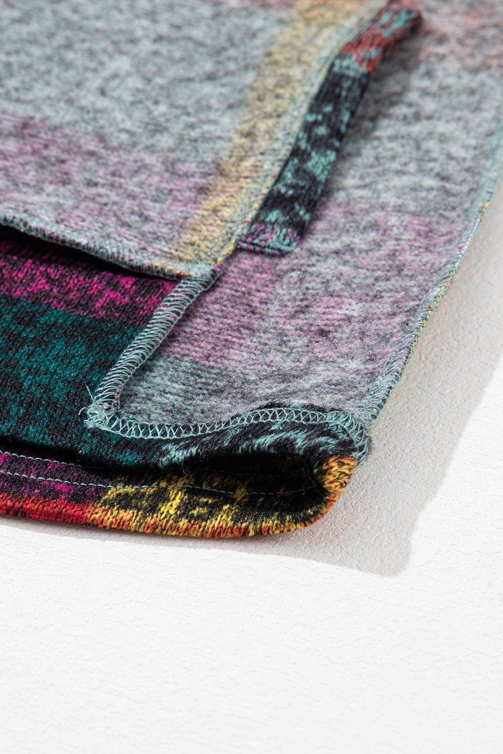 Multicolor Brushed Plaid Pocketed Oversize Shacket