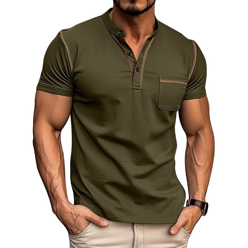 Men's Color Pocket T-shirt Top