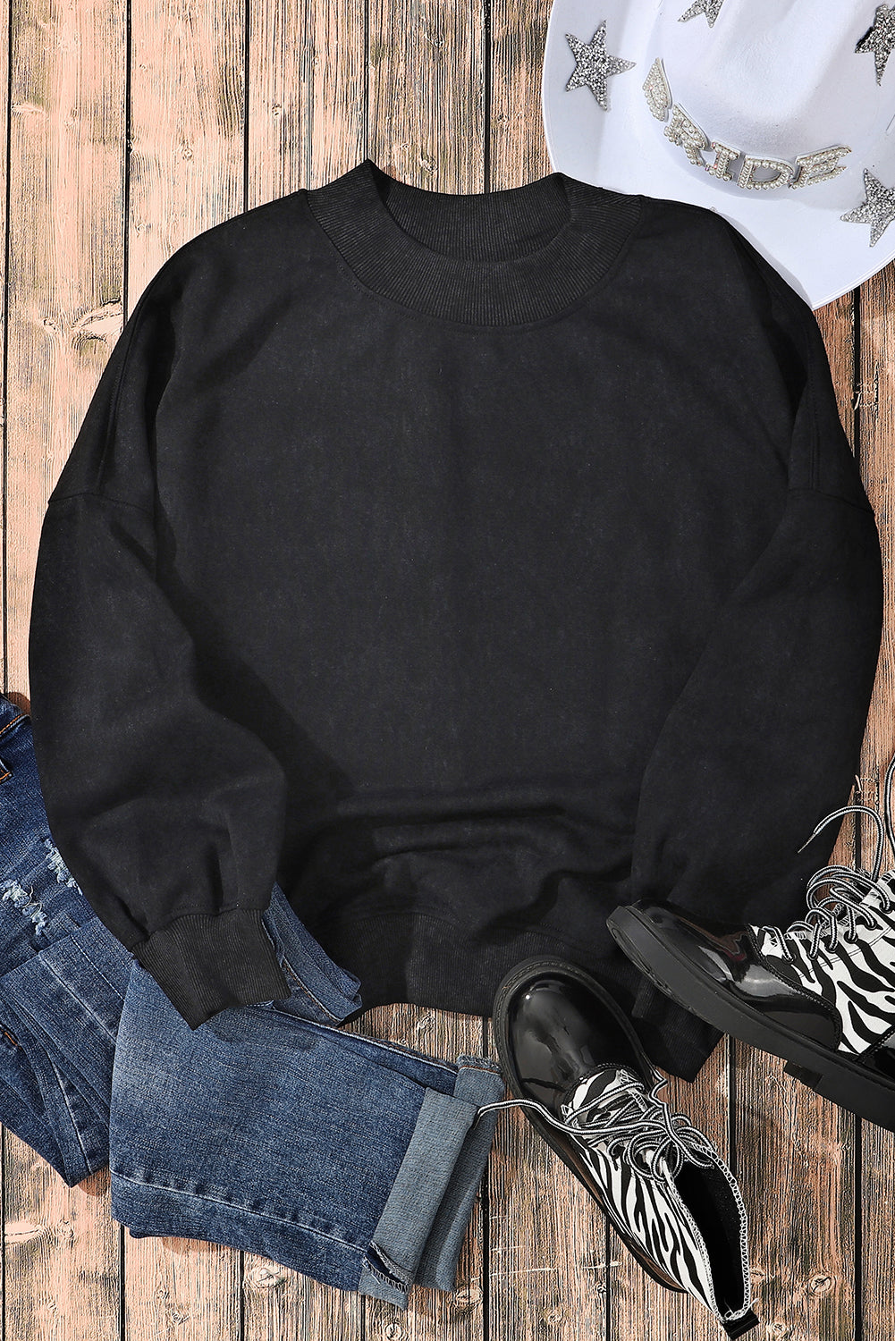 Black Scenery Skull Halloween Graphic Drop Shoulder Sweatshirt