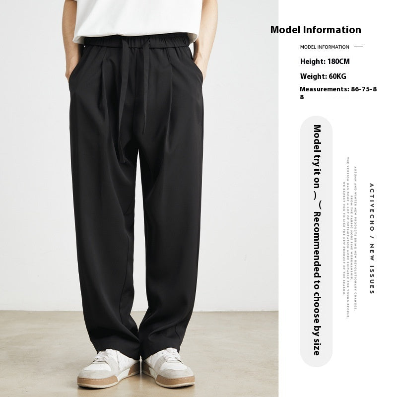 Ice Silk Loose Straight-leg Advanced Draping Anti-wrinkle Casual Pants