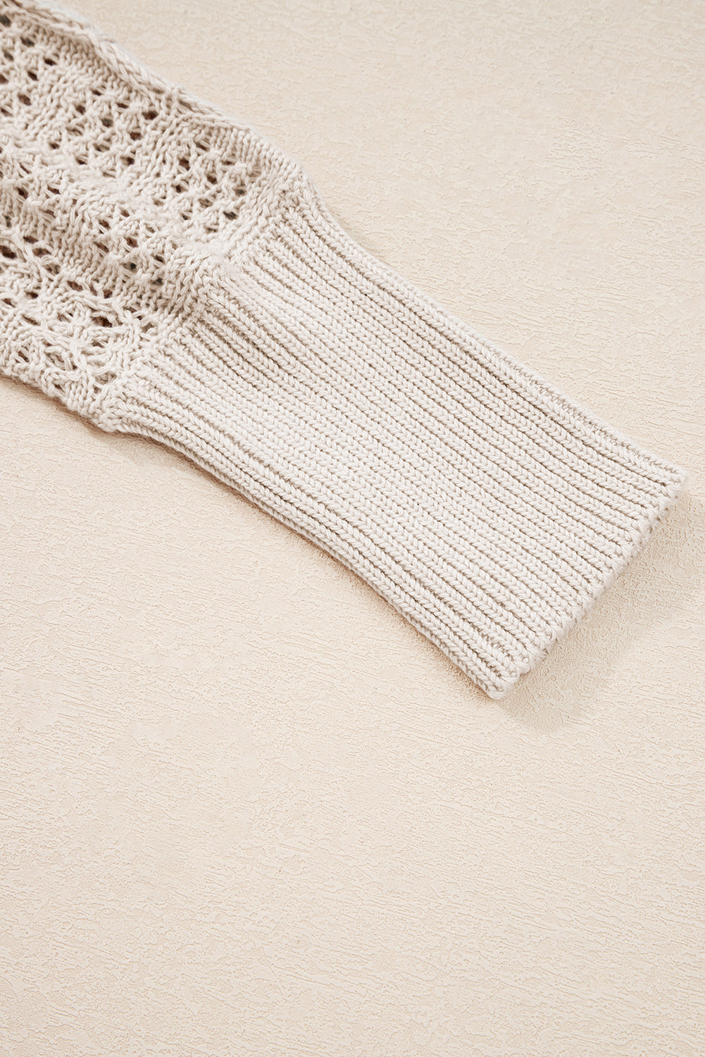 Lapis Mix Pattern Hollowed Knit Open Front Cardigan