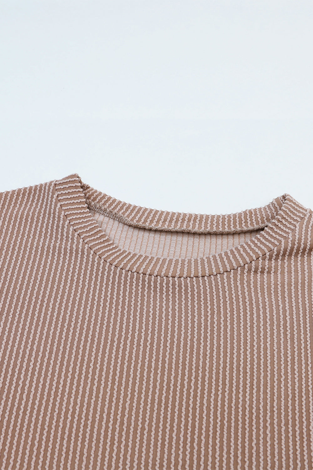 Khaki Game Day Graphic Crop Corded Knit Top