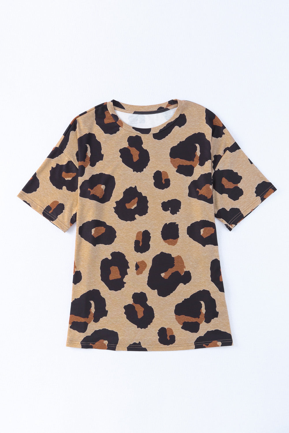 Multicolor Leopard Print Long Sleeve Plus Size T-Shirt