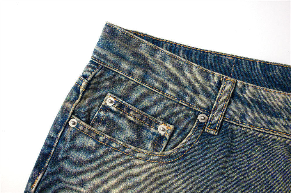 Men's Distressed Straight-leg Jeans