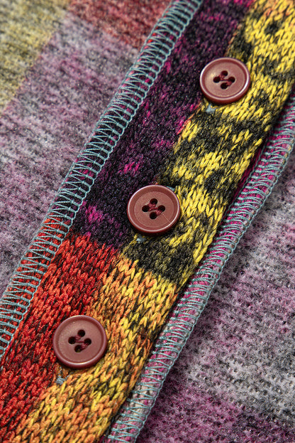 Multicolor Brushed Plaid Pocketed Oversize Shacket