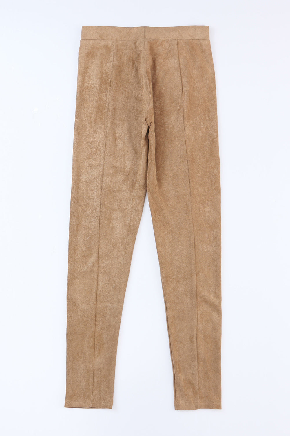 Camel Plus Size High Rise Faux Suede Skinny Pants