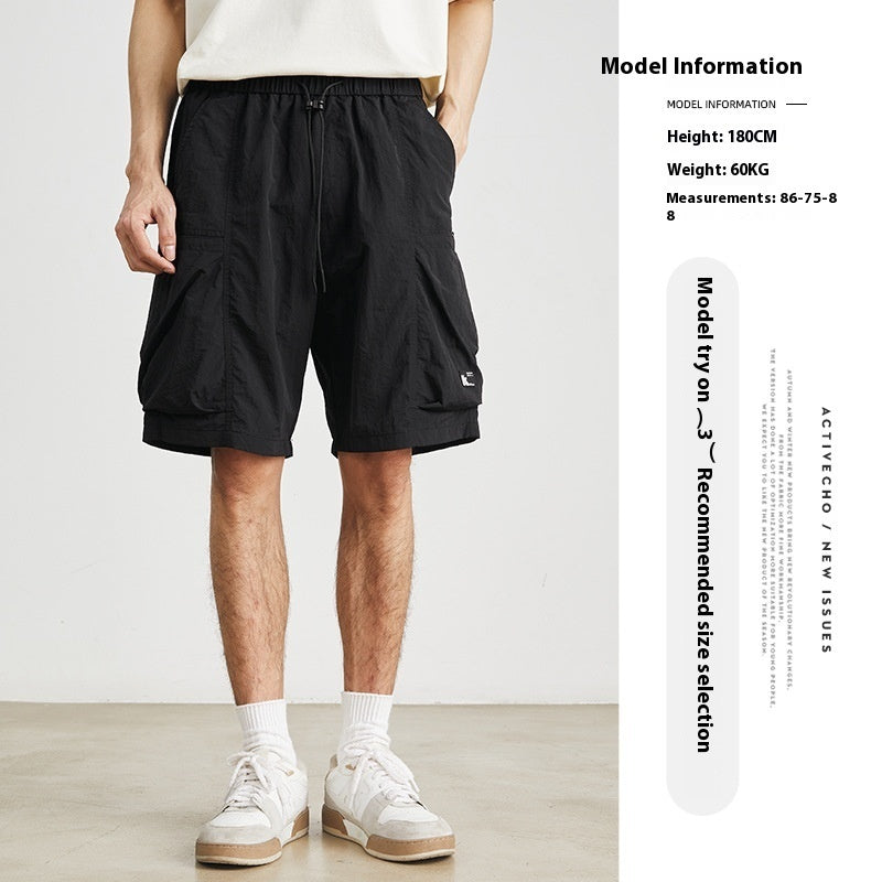 Quick-drying Ice Silk Loose Pocke Shorts