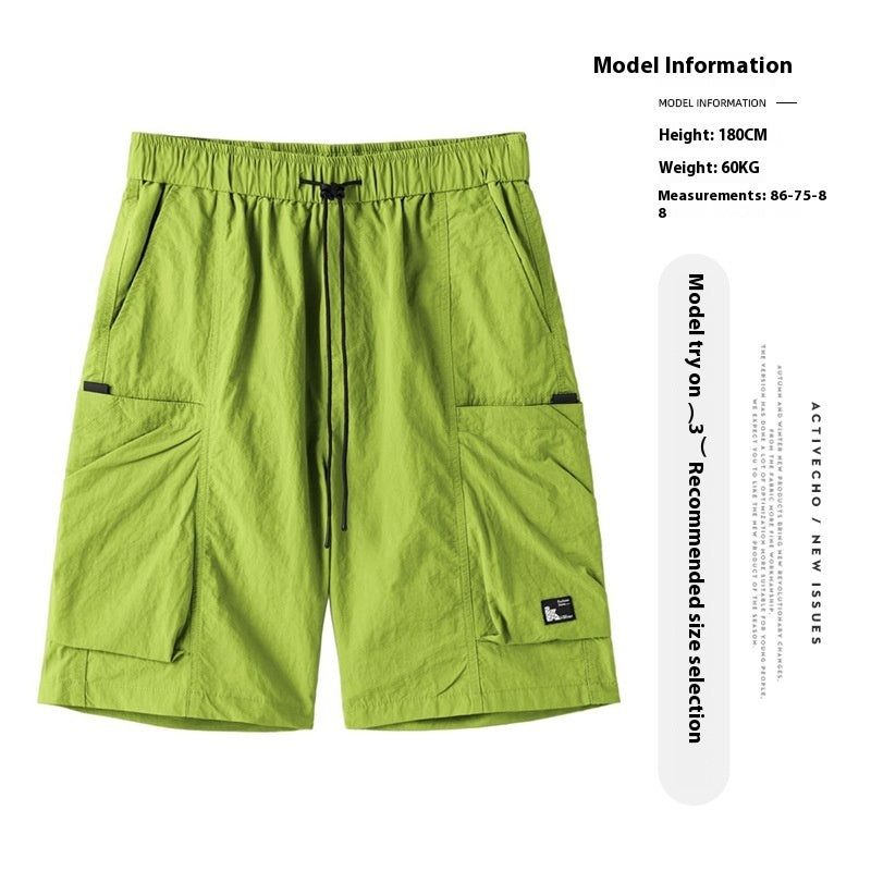 Quick-drying Ice Silk Loose Pocke Shorts