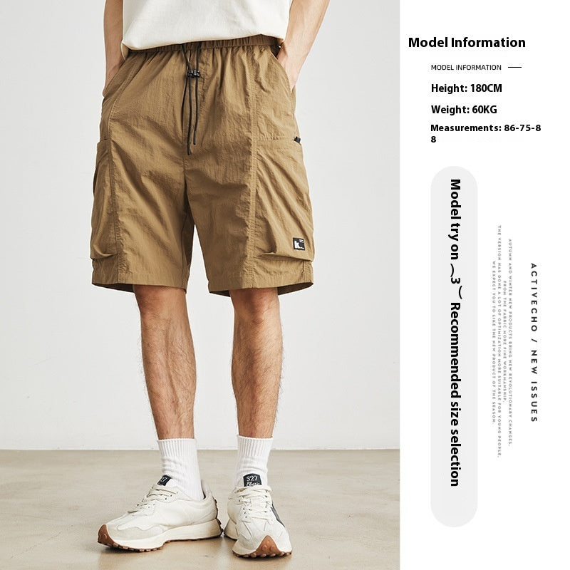 Quick-drying Ice Silk Loose Pocke Shorts