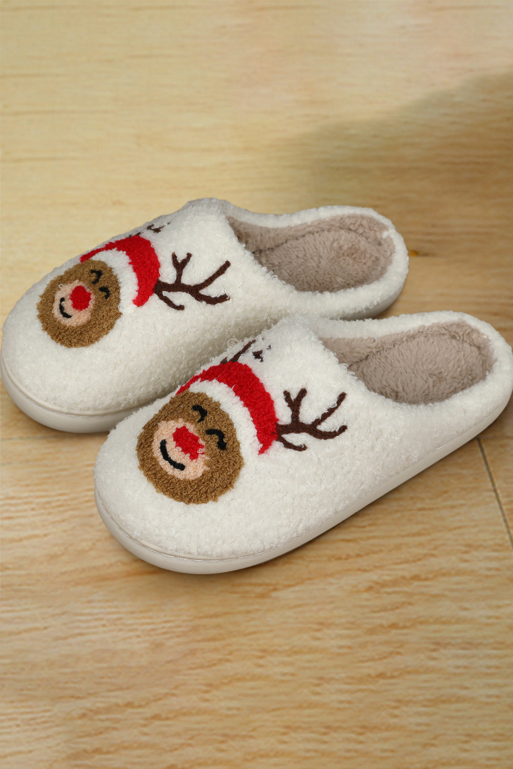 Racing Red Western Graphic Embroidered Sherpa Home Slippers