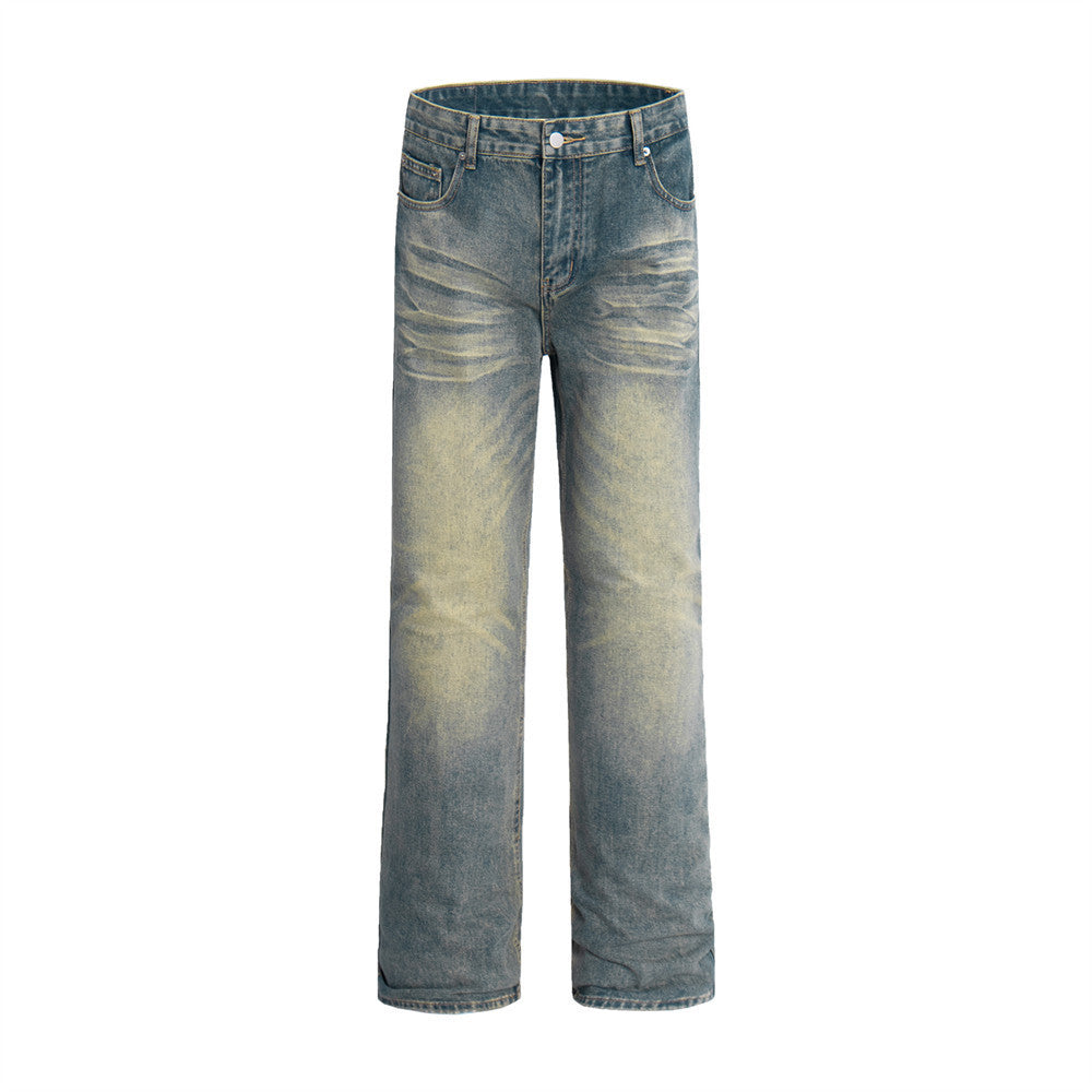 Men's Distressed Straight-leg Jeans