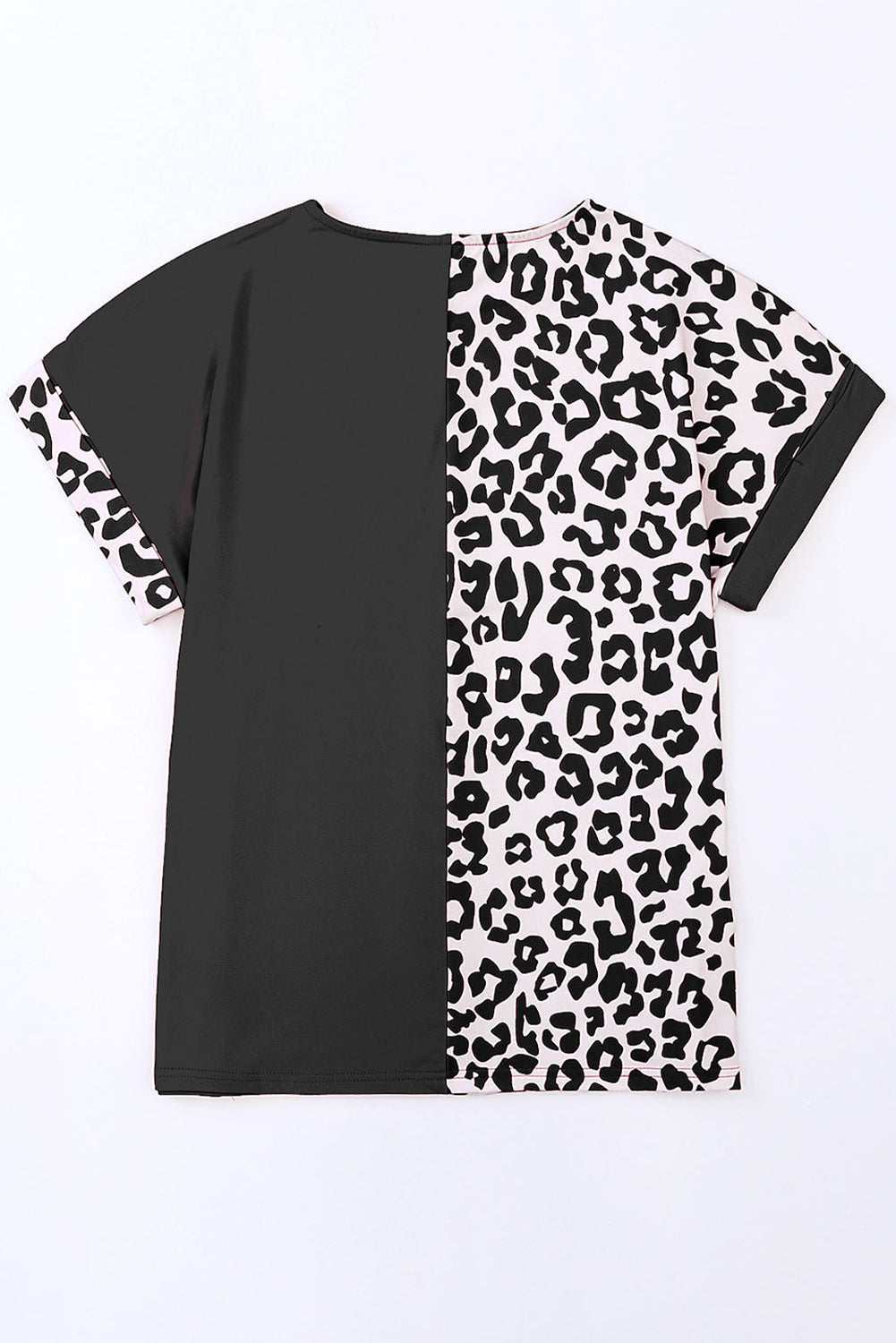 Multicolor Plus Size Leopard Colorblock Long Sleeve T-Shirt Dress