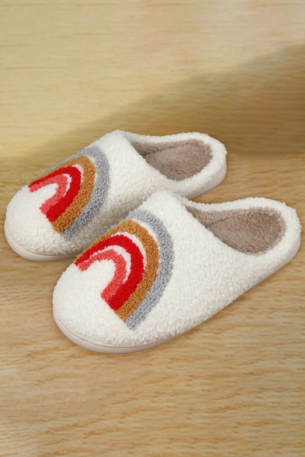 Racing Red Western Graphic Embroidered Sherpa Home Slippers