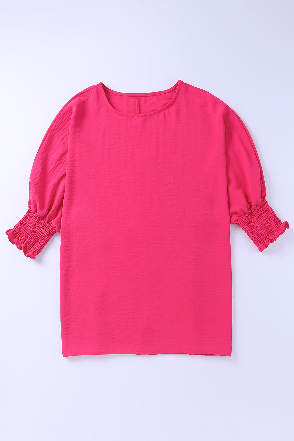 Pink Smocked Wrist Shift Top