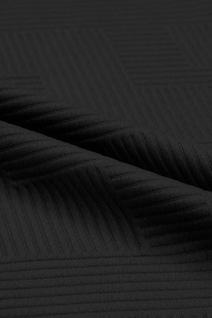 Gray Textured Loose Fit T Shirt and Drawstring Pants Set