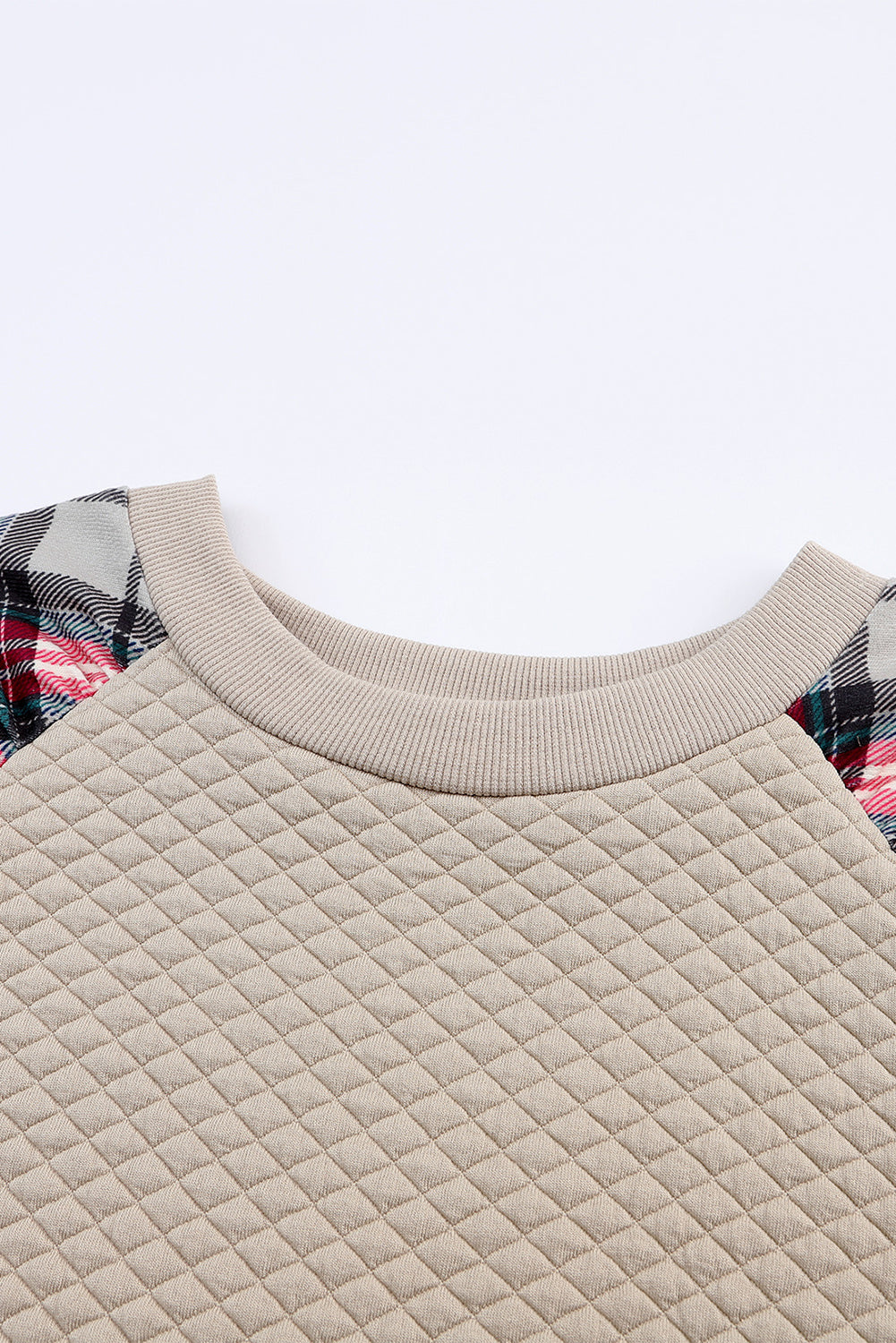 Apricot High Neck Kangaroo Pocket Quilted Sweatshirt