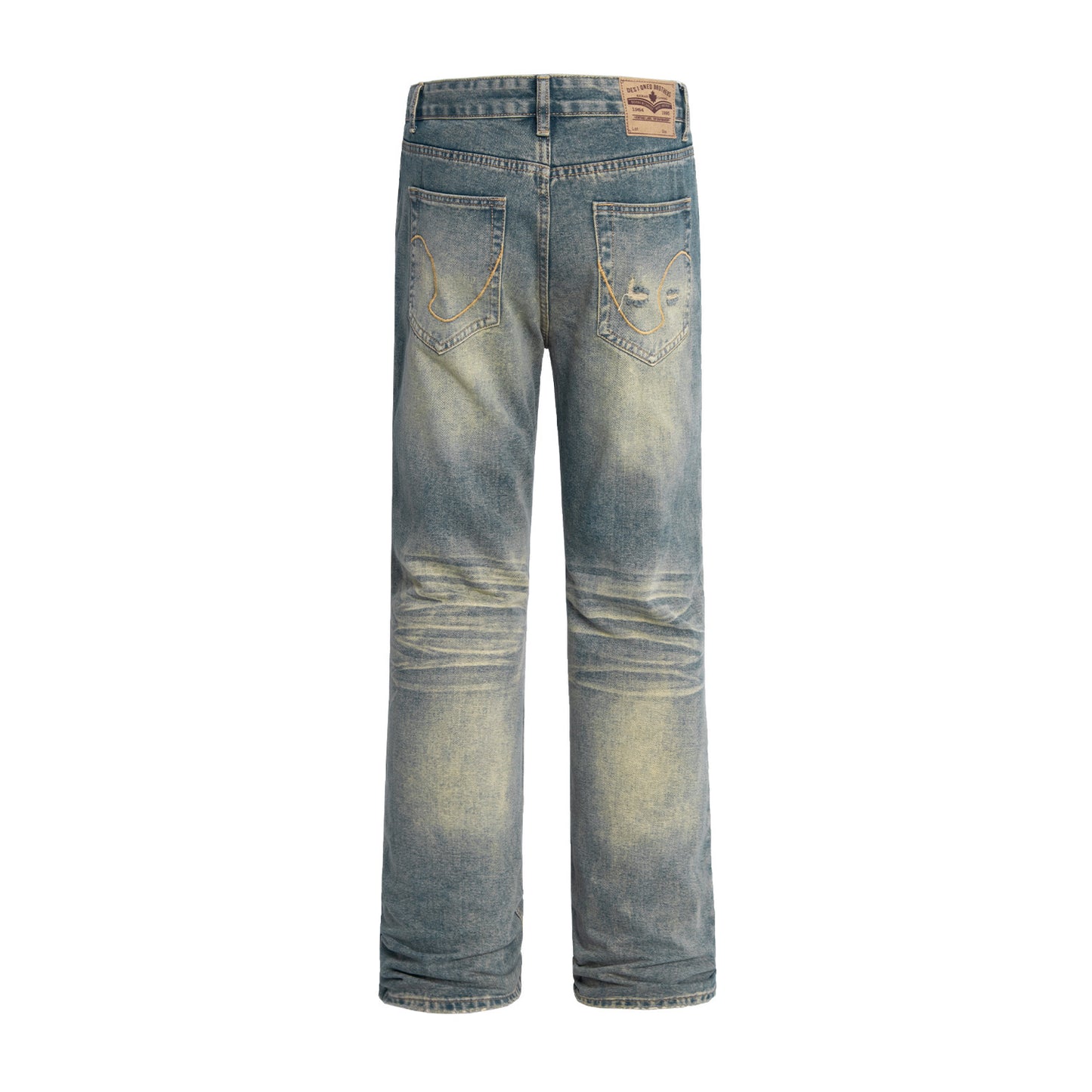 Men's Distressed Straight-leg Jeans