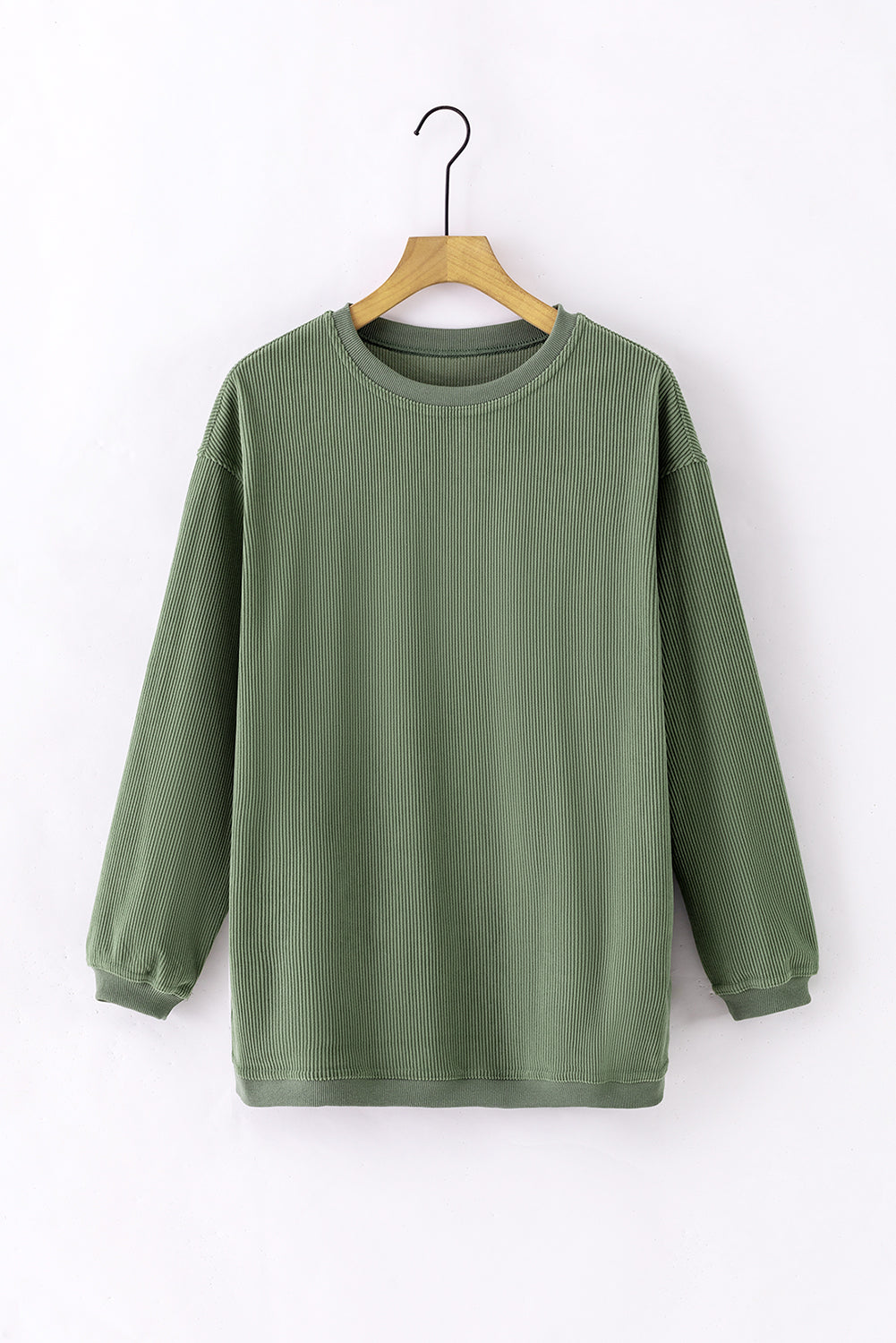 Grass Green Distressed Clover Print St Patricks Corded Sweatshirt