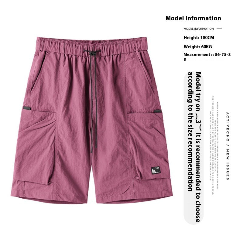 Quick-drying Ice Silk Loose Pocke Shorts