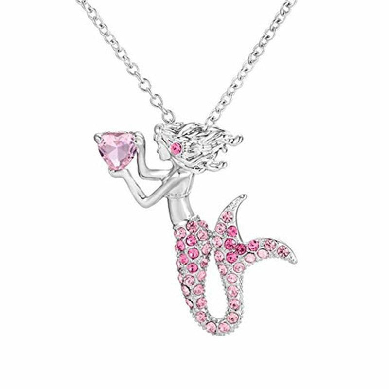 Fashion Mermaid Love Necklace Female Cartoon Niche