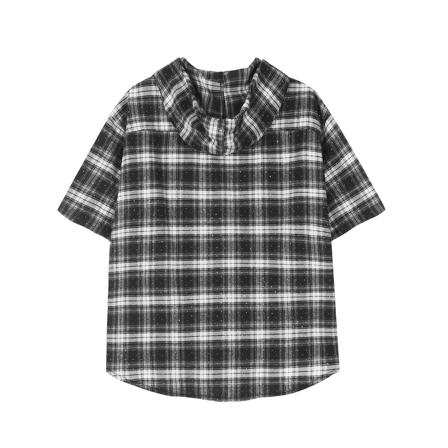 Men's Hooded Loose Plaid T-Shirt