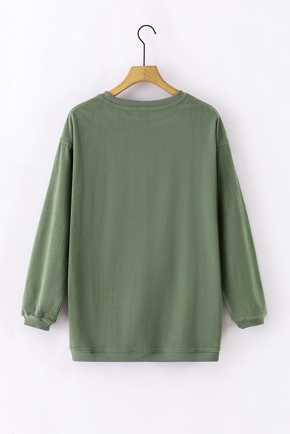 Grass Green Distressed Clover Print St Patricks Corded Sweatshirt