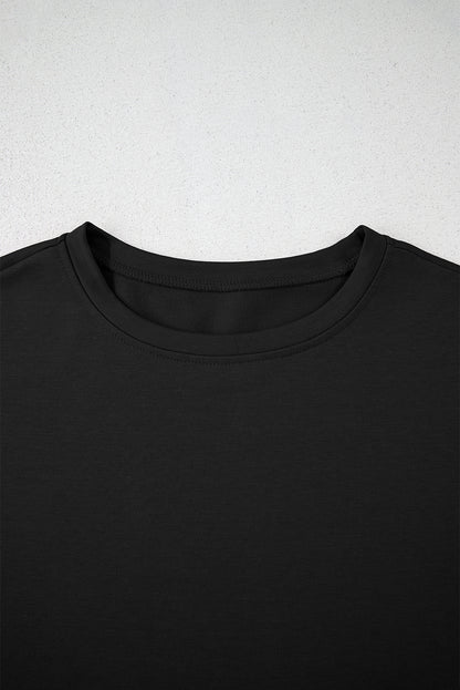 2pcs Cropped Tee and Ruffle High Waist Skort Set