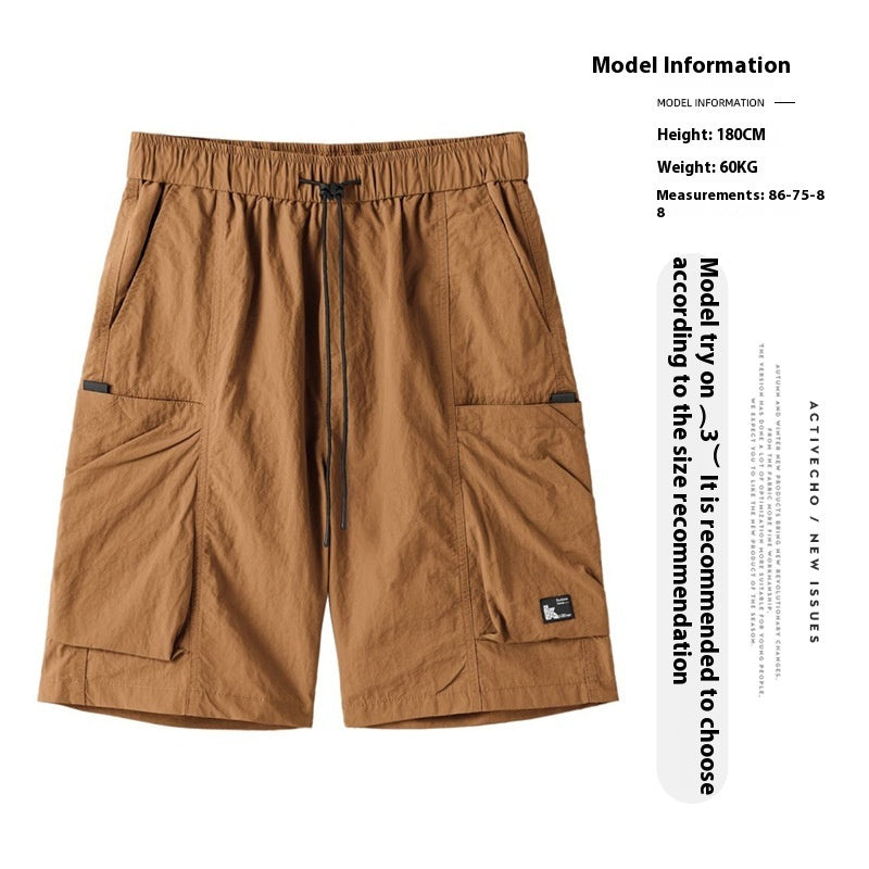 Quick-drying Ice Silk Loose Pocke Shorts