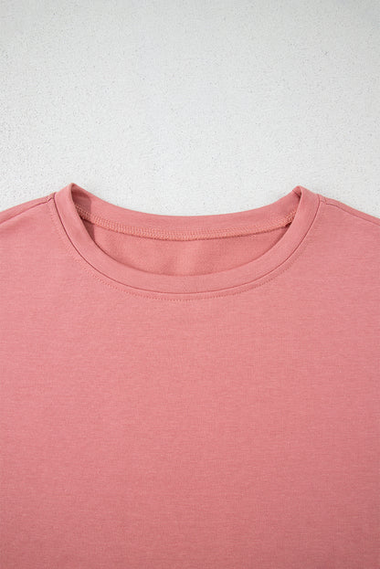 2pcs Cropped Tee and Ruffle High Waist Skort Set