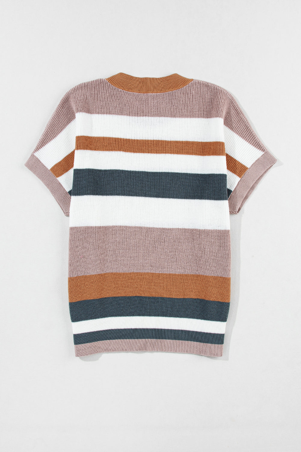 Camel Classic Round Neck Colorblock Knit Sweater