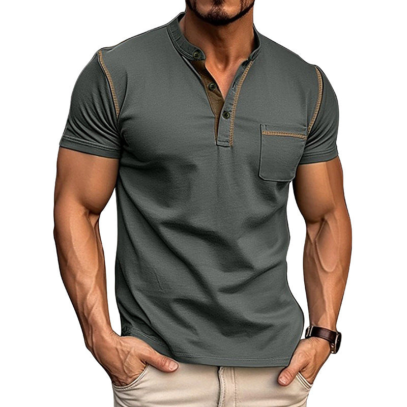 Men's Color Pocket T-shirt Top