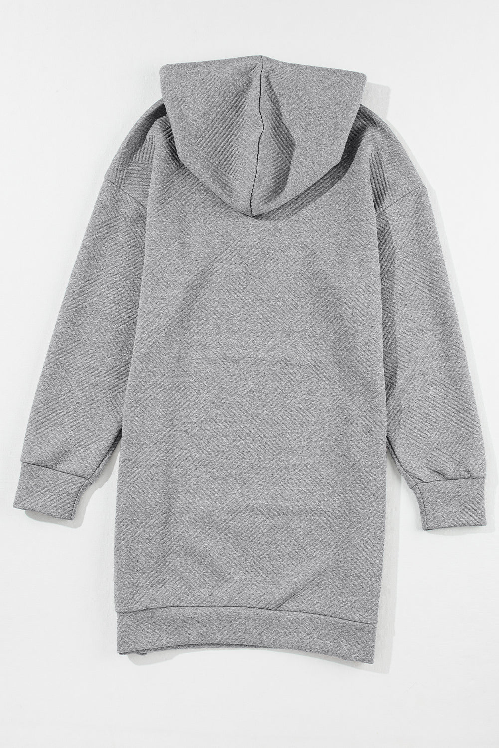 Gray Textured Contrast Splicing Raglan Sleeve Top