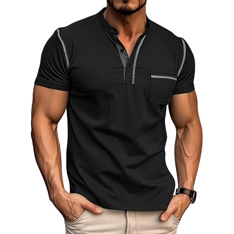 Men's Color Pocket T-shirt Top