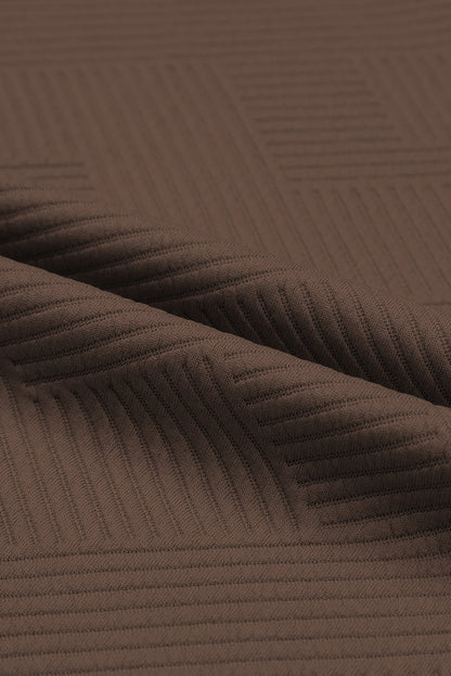 Gray Textured Loose Fit T Shirt and Drawstring Pants Set