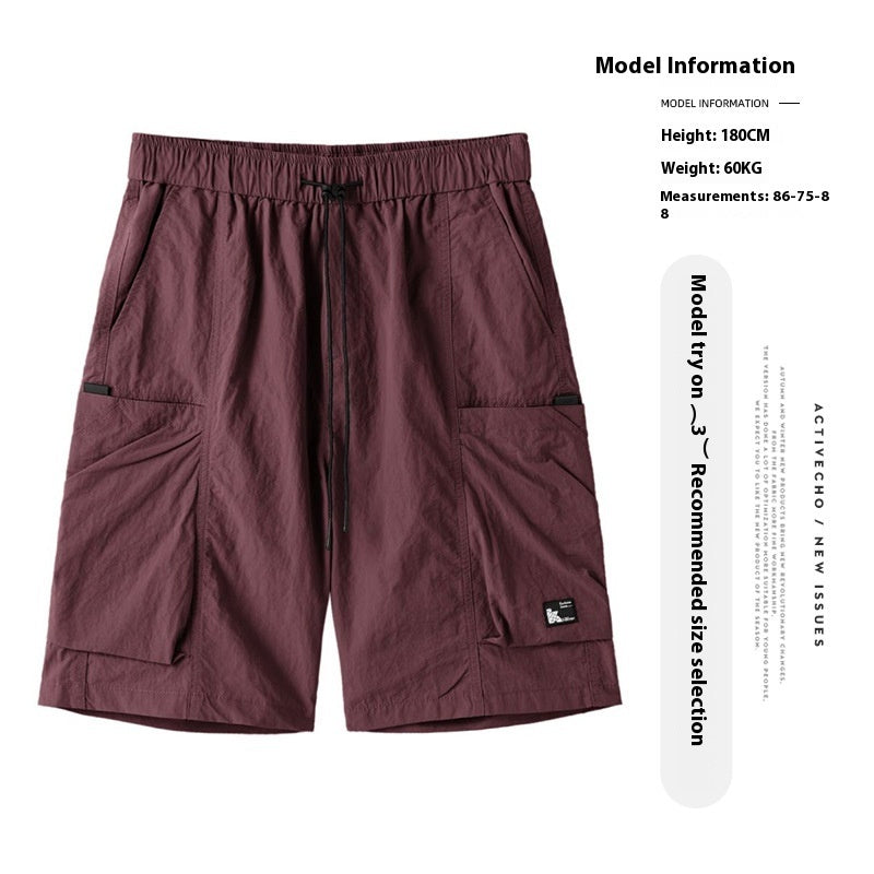 Quick-drying Ice Silk Loose Pocke Shorts