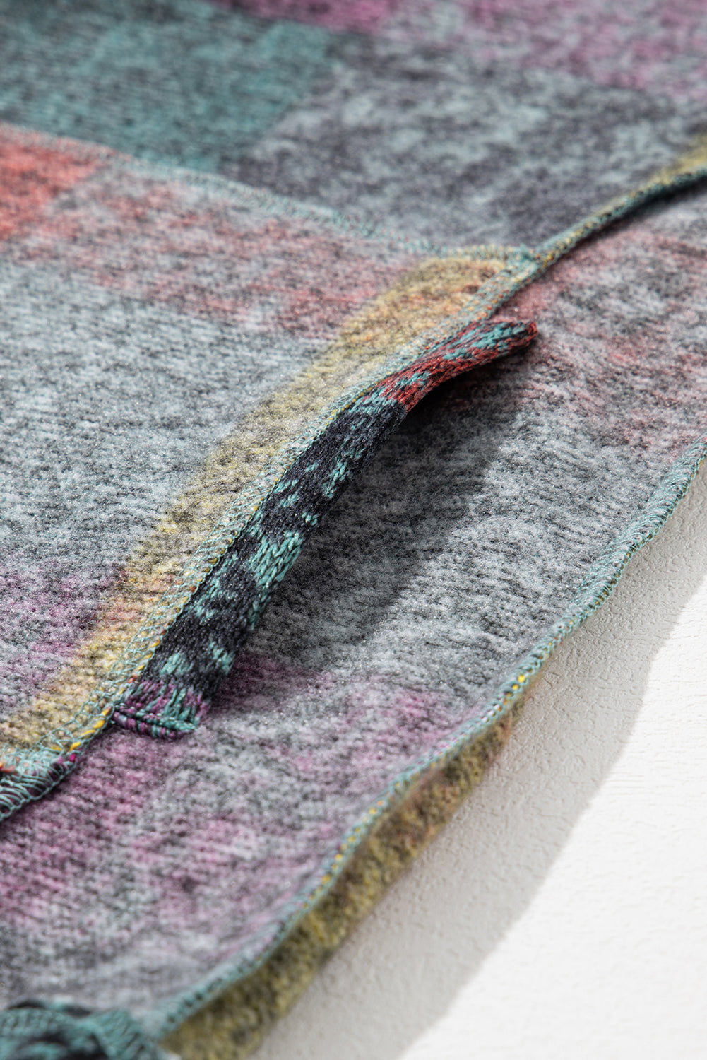 Multicolor Brushed Plaid Pocketed Oversize Shacket