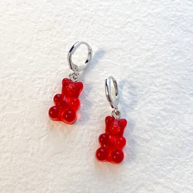 Cute Acrylic Gummy Bear Dangle Earrings