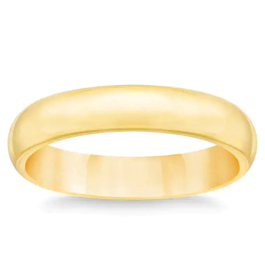 14K Solid Gold Plated 4mm Unisex Wedding Band